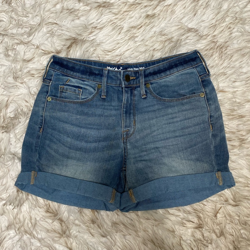 Mossimo High Rise Midi Jean Shorts